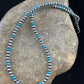 Navajo Pearls 4mm Turquoise Bead Necklace | Sterling Silver | 14" Single Strand | Native American Artisan