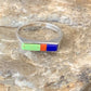 Native American Navajo Green Gaspiete Lapis Red Coral Inlay Ring | Sz 7 | 11139