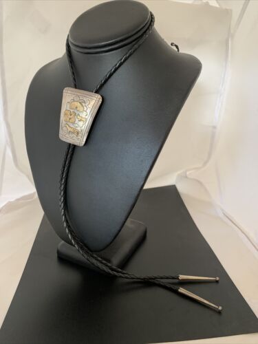 Vintage Navajo Horse Bolo Tie | Sterling Silver | Old Pawn Signed | Authentic Native American Handmade | 02020 - Masha USA