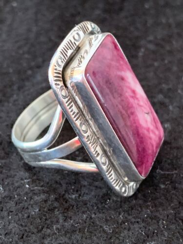 Navajo Purple Spiny Oyster Ring | Sterling Silver | Sz 10 | Authentic Native American Handmade | 4116