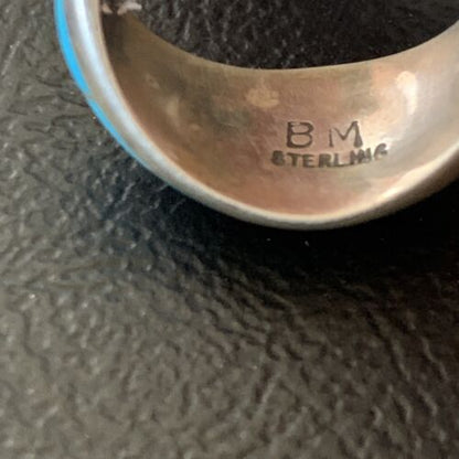 Native American Handmade Navajo Blue Turquoise Inlay Band Ring | Sz 6 | 12392