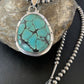 Navajo Blue Spiderweb Turquoise Pendant | Sterling Silver | Authentic Native American Handmade | 10673