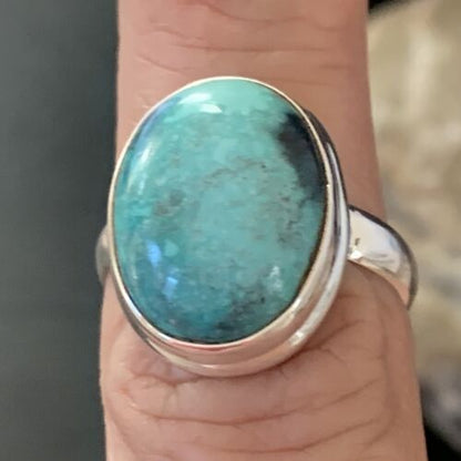 Navajo Blue Turquoise Ring | Sterling Silver | Sz 6 | Authentic Native American Handmade | 11430