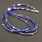 Southwestern Navajo Lapis Turquoise Necklace | 3-Strand | Sterling Silver | 24" | 1361