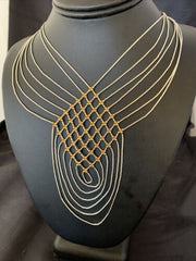 Gold Filled Liquid Silver Heishi Necklace | 7 Strand Sterling Silver Tube | 18" | 12632