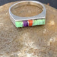 Southwestern Navajo Green Gaspeite Sugilite Red Coral Inlay Ring | Sz 6 | 10991