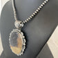 Navajo Pearls Picture Jasper Pendant Necklace | Sterling Silver | Authentic Native American Handmade | 1302