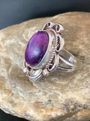 Native American Navajo Sterling Silver Purple Sugilite Ring | Sz 10 | 10443