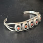 Navajo Red Coral Shadowbox Cuff Bracelet | Sterling Silver | Authentic Native American Handmade | 14591