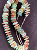 Navajo Green Chrysoprase Spiny Oyster Necklace | Sterling Silver | Authentic Native American Handmade | 24" | 00512