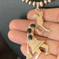 Navajo Kokopelli Pendant with Pearls, Black Onyx, and Multi-Stone | Authentic Native American Sterling Silver | 12284