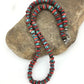 Navajo Sterling Silver Heishi Green Turquoise Coral Necklace | 20" | 1266