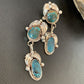 Handmade Navajo Spiderweb Turquoise Dangle Earrings | Sterling Silver | Authentic Native American | 1481