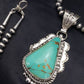 Men's Royston Turquoise Pendant | Sterling Silver Navajo Pearl Necklace | Authentic Native American Handmade | 2525