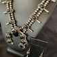 Navajo Pearls Black Onyx Squash Blossom Necklace | Sterling Silver | Authentic Native American Handmade | 12724