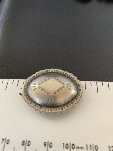 Southwestern Sterling Silver Button Covers | Navajo | 1.25" | Set of 6 | Authentic Native American Handmade | 12350