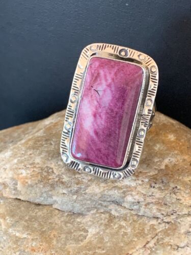 Navajo Purple Spiny Oyster Ring | Sterling Silver | Sz 10 | Authentic Native American Handmade | 4116