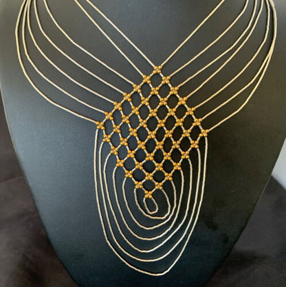 Gold Filled Liquid Silver Heishi Necklace | 7 Strand Sterling Silver Tube | 18" | 12632