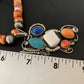 Navajo White Buffalo, Blue Turquoise Spiny Oyster Multi-Stone Pendant | Authentic Native American Sterling Silver | Multi-Stone | 02188