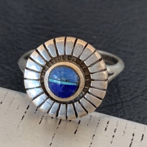 Native American Women's Navajo Blue Lapis Sugilite Inlay Ring | Sz 7 | 11200