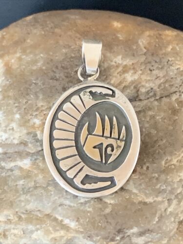 Hopi Bearpaw Pendant | Stamped Sterling Silver | Authentic Native American Handmade | 1398 - Masha USA