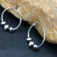 Navajo Sterling Silver Hoop Earrings | Authentic Native American Pearls | Handmade | 3108