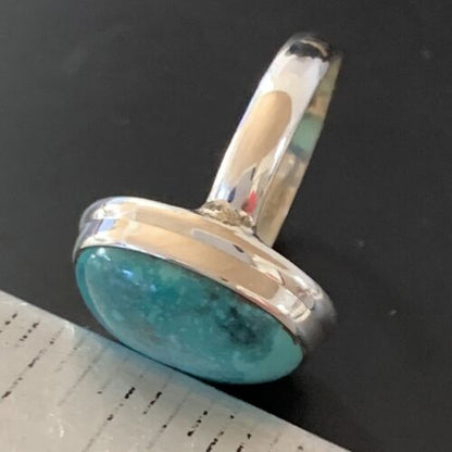 Navajo Blue Turquoise Ring | Sterling Silver | Sz 6 | Authentic Native American Handmade | 11430