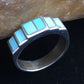 Navajo Blue Kingman Turquoise Inlay Ring | Sterling Silver | Sz 10 | Authentic Native American Handmade | 1594