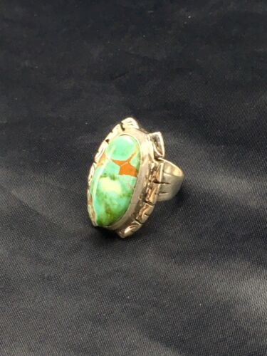 Native American Men's Navajo Royston Turquoise Ring | Sterling Silver | Sz 6.5 | 10219