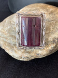 Navajo Purple Spiny Oyster Ring | Sterling Silver | Sz 11.5 | Authentic Native American Handmade | 227