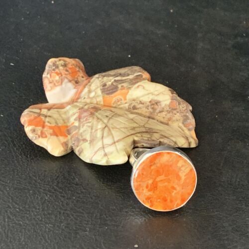 Native American Women's Apple Coral Sponge Ring | Sterling Silver | Sz 8 | 14046