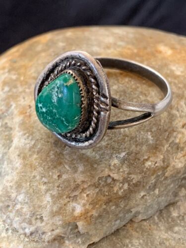 Native American Turquoise Navajo Old Pawn Ring | Sterling Silver | Sz 8.75 | 4714