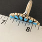 Navajo Blue Cluster Turquoise Needlepoint Ring | Authentic Native American Sterling Silver | Multi-Stone | Sz 8 | 11941