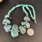 Navajo Blue Turquoise Nugget Necklace | Sterling Silver | Authentic Native American Handmade | 20" | 14419