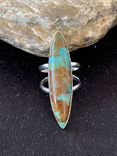 Navajo Arizona Turquoise Ring | Sterling Silver | Sz 9 | Authentic Native American Handmade | 723