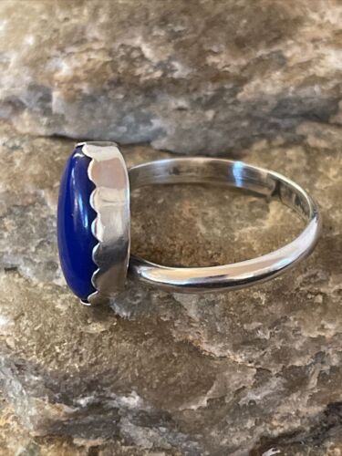 Native American Navajo Sterling Silver Navy Blue Lapis Ring | Sz 7 | 1131