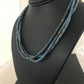 Native American Denim Lapis 3 Strand Necklace | Navajo Sterling Silver | 8472