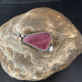 Navajo Handmade Pin | Sterling Silver | Purple Spiny Oyster & Mother of Pearl | Authentic Native American Jewelry | 13699