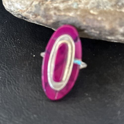 Navajo Purple Sugilite Inlay Ring | Sz 8 | Authentic Native American Handmade | 14453