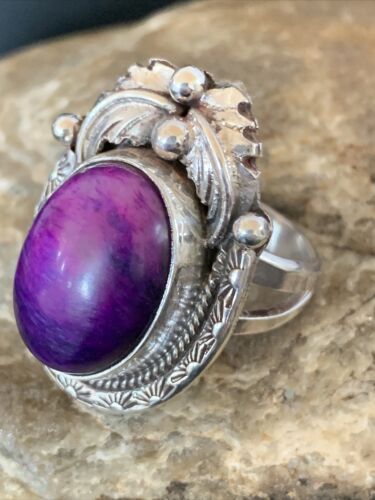 Native American Navajo Purple Sugilite Ring | Sterling Silver | Sz 10 | 10445 - Masha USA
