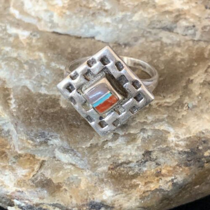 Native American Women's Navajo Sugilite Spiny Oyster Inlay Ring | Sz 6.5 | 13128