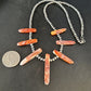 Native American Navajo Spiny Oyster Stick Bead Necklace | Sterling Silver | 20" | 14327