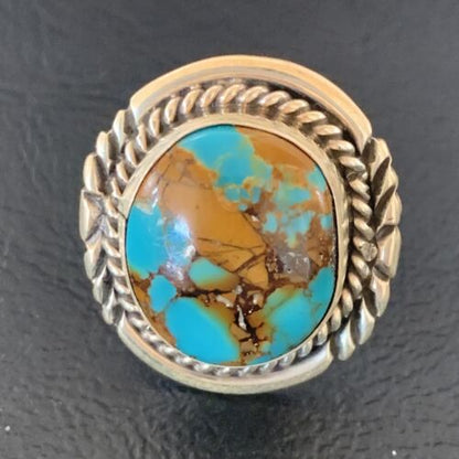 Southwestern Navajo Blue Kingman Turquoise Ring | Sterling Silver | Sz 7 | 11923
