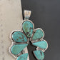 Navajo Blue Turquoise Naja Pendant Necklace | Authentic Native American Sterling Silver | 11356