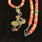 Navajo Green Turquoise & Spiny Oyster Pendant Necklace | Authentic Native American Sterling Silver | Multi-Stone | 8486