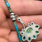Navajo Turquoise Cluster Pendant Necklace | Sterling Silver | 20" | Authentic Native American Handmade | 4079