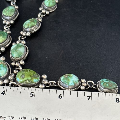 Navajo Sonoran Gold Turquoise Lariat Necklace | Sterling Silver | Native American Handmade | 14406