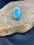 Navajo Blue Royston Turquoise Ring | Sterling Silver | Sz 9 | Authentic Native American Handmade | 10226