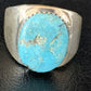 Navajo Blue Kingman Turquoise Ring | Sterling Silver | Sz 11 | Authentic Native American Handmade | 14142