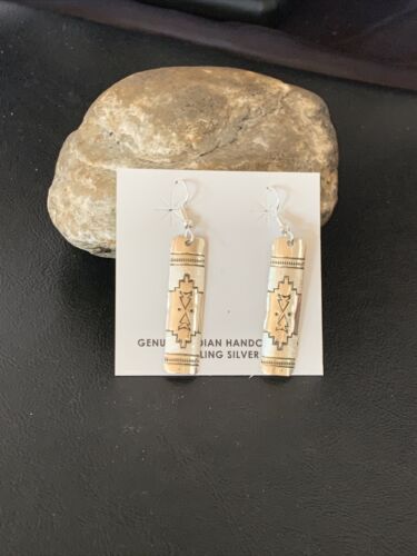 Navajo Stamped Sterling Silver Earrings Set | Authentic Native American Handmade | 11624